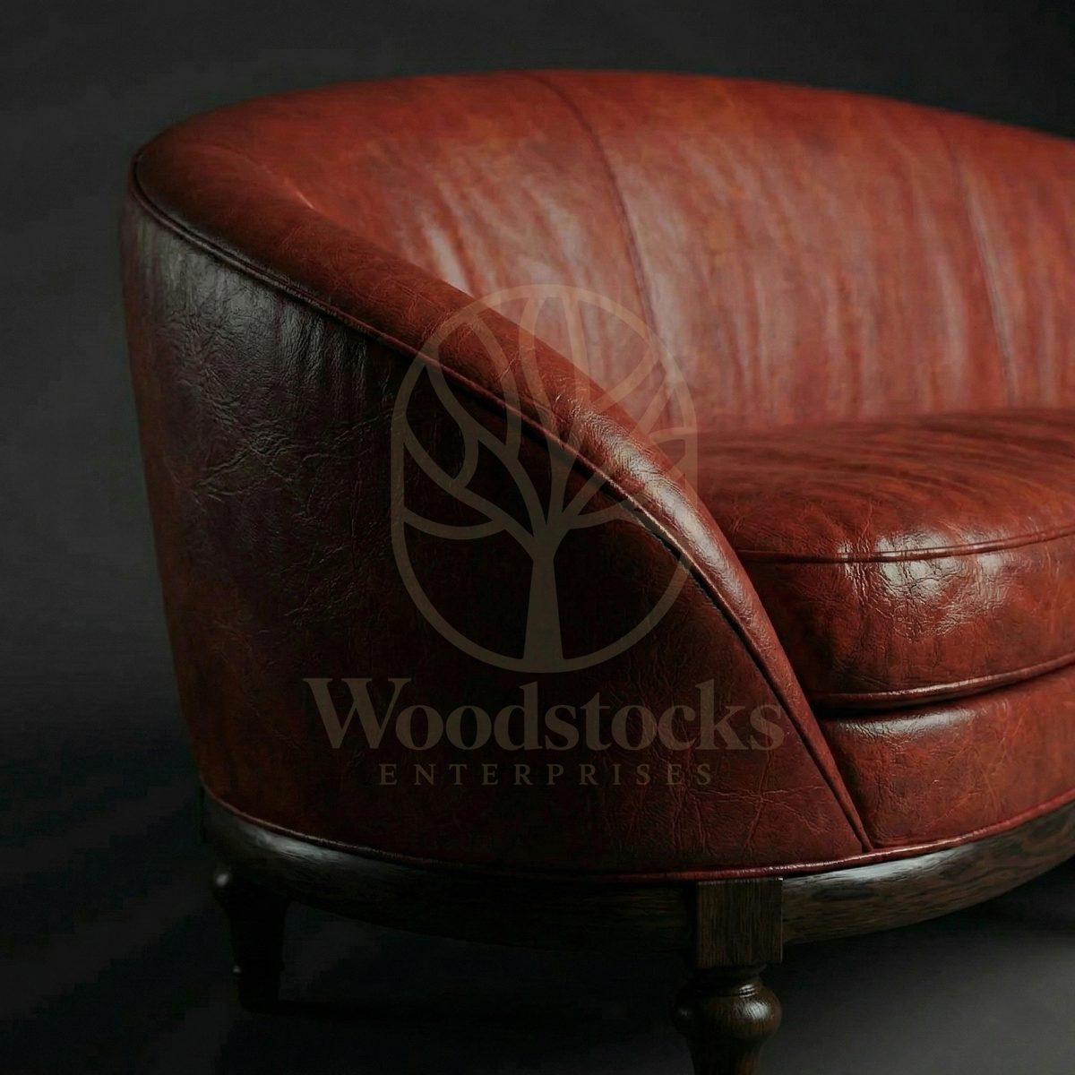Luxury Teak Colmar Art Deco Salon Leather Sofa, Saharanpur, view 3