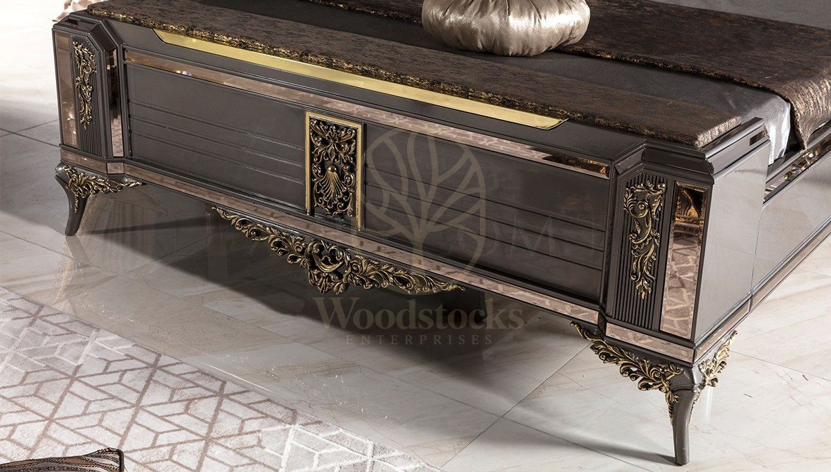 Royal Rabesa Hand Carved Teak King Size Bed, Saharanpur, view 8