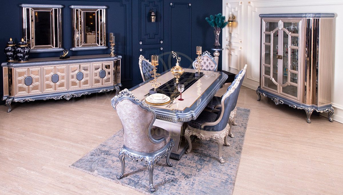Royal Austin Hand Carved Teak Dining Table Set, Saharanpur, Dining Table