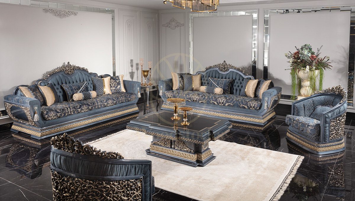 Royal Nazende Hand Carved Teak Sofa Set, Saharanpur, Sofa Set