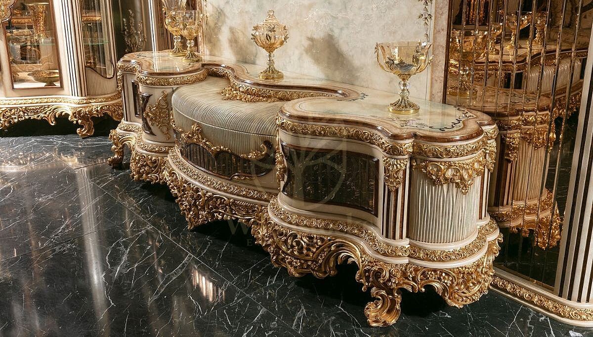 Royal Levante Hand Carved Teak Dining Table Set II, Saharanpur, view 3