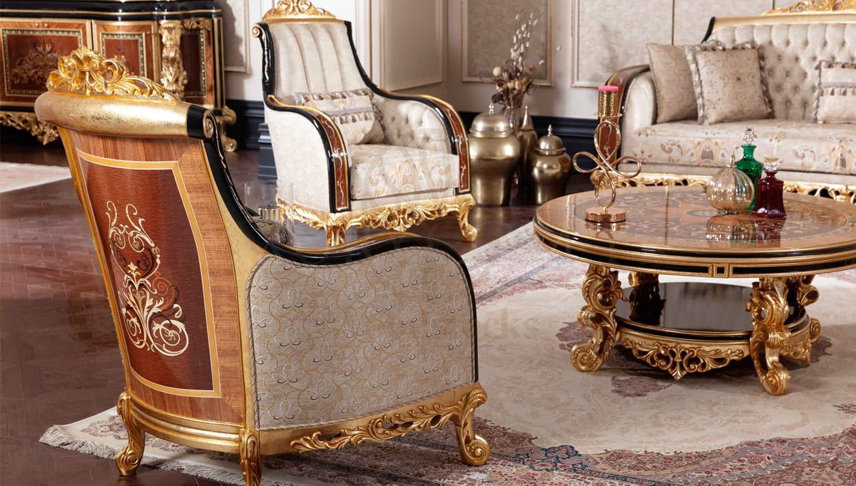 Royal Panamera Marquetry Hand Carved Teak Sofa Set, Saharanpur, view 8