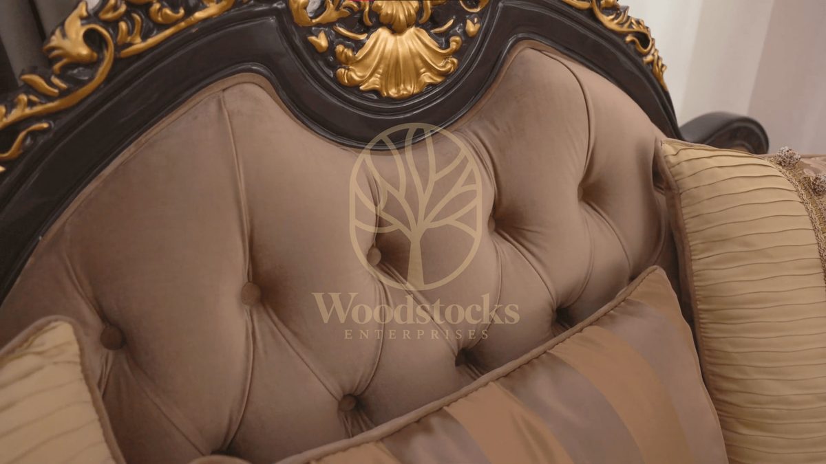 Hancarved Luxurious Teak Italian Sofa Set, view 5