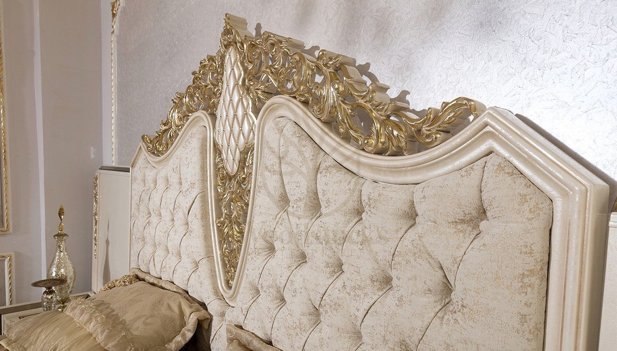 Royal Rabesa White Hand Carved Teak King Size Bed, Saharanpur, view 6