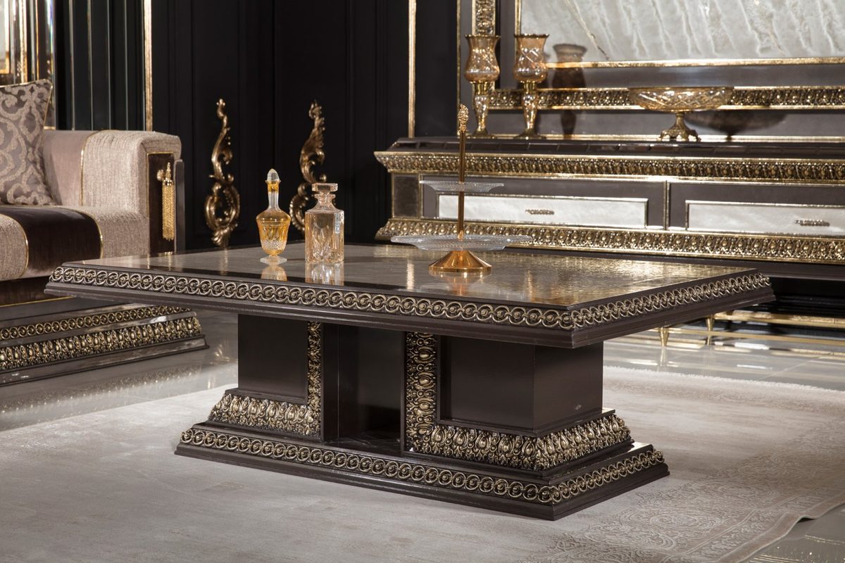 Teak Imperial Black and Ivory Center Table, Center Table