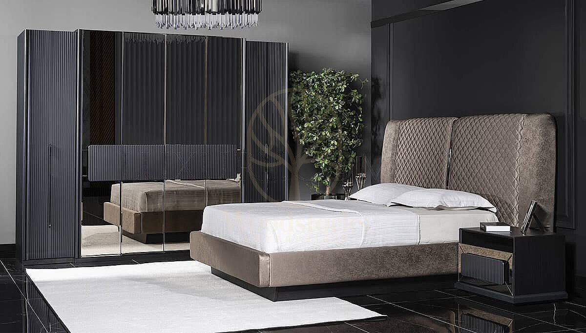 Luxury Savena Anthracite Handcrafted Teak King Size Bed, Saharanpur, view 3