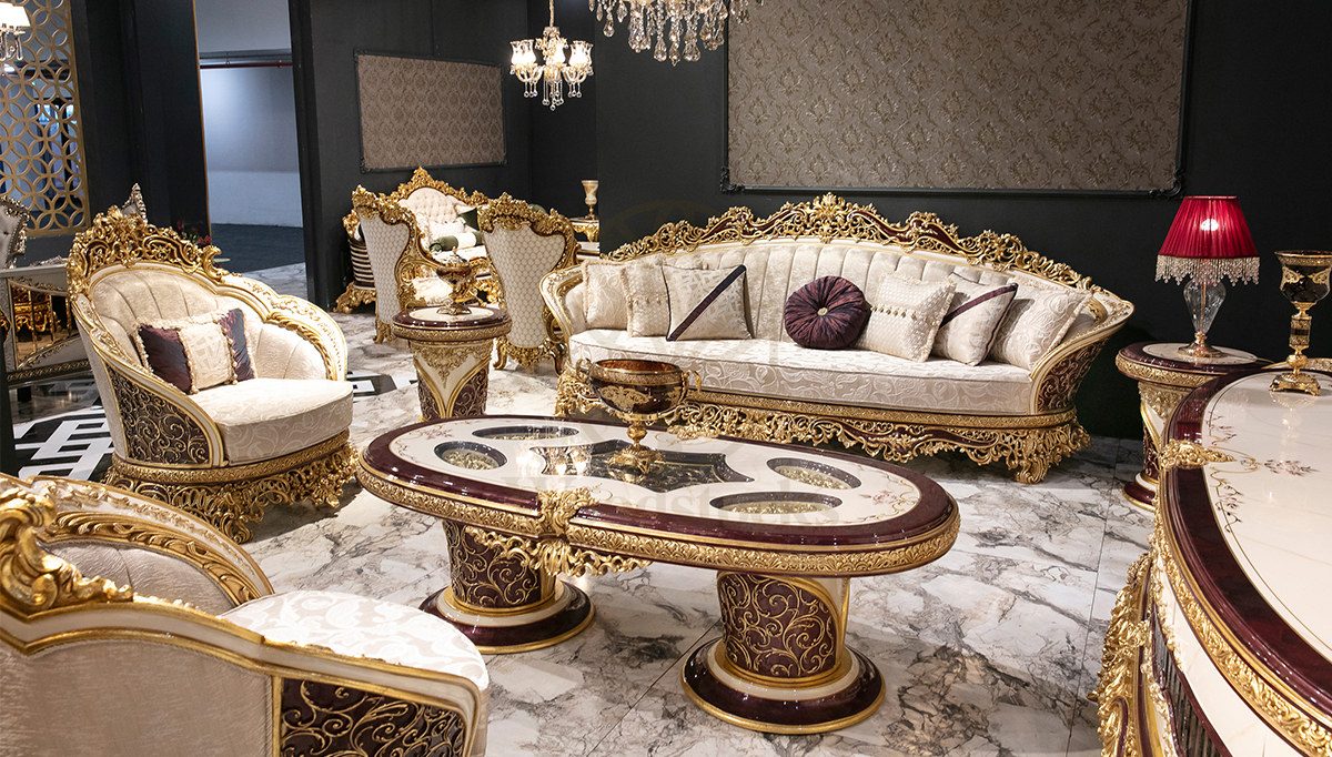 Royal Kopenhag Hand Carved Teak Sofa Set, Saharanpur, Sofa Set