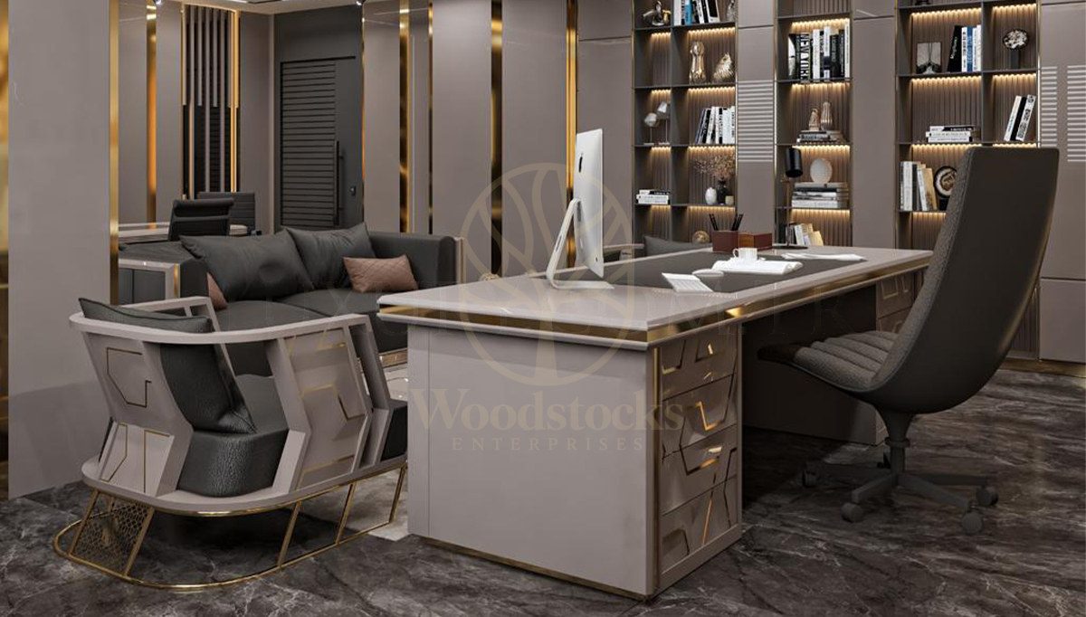 Luxury Gustora Handcrafted Teak Office Table, Saharanpur, view 4