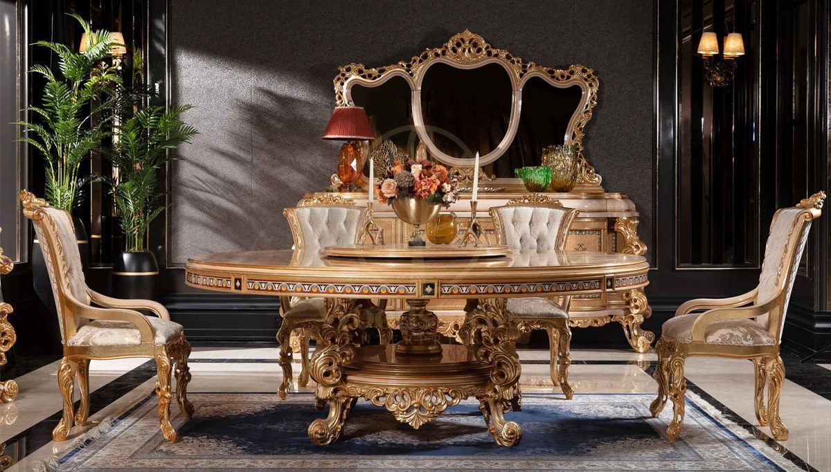 Royal Panamera Cream Hand Carved Teak Dining Table Set, Saharanpur, view 2