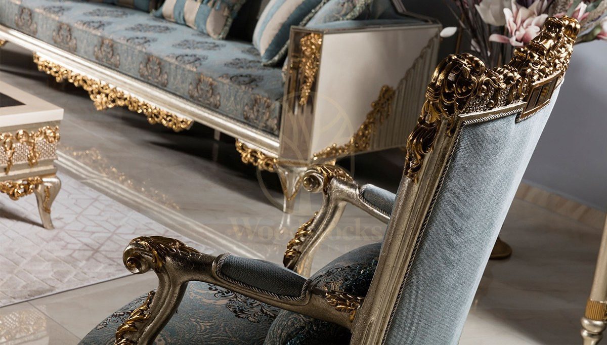 Royal Hanedan Hand Carved Teak Sofa Set, Saharanpur, view 10