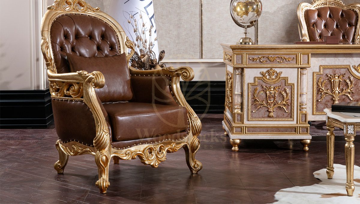 Royal Balamir Hand Carved Teak Office Table, Saharanpur, view 6