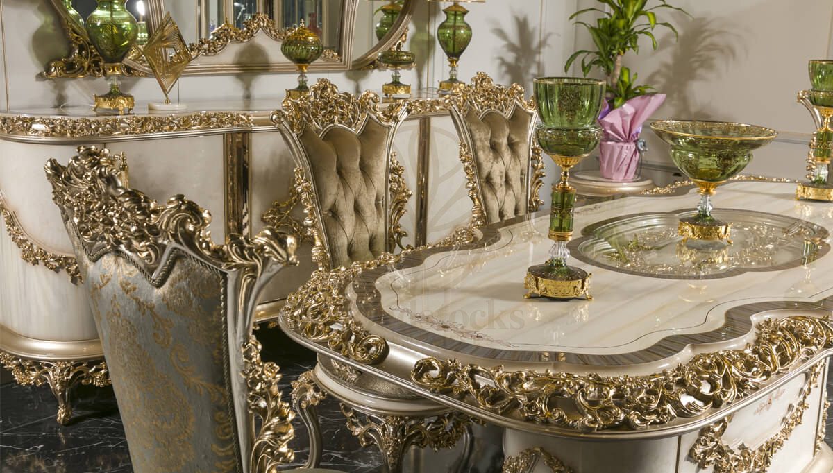 Royal Begonya Hand Carved Teak Dining Table Set, Saharanpur, view 7