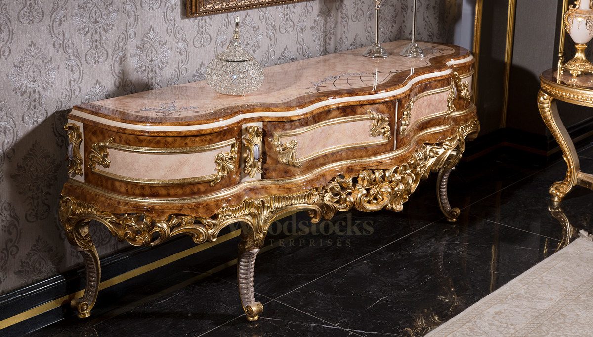 Royal Veliaht Hand Carved Teak TV Cabinet II, Saharanpur, view 2