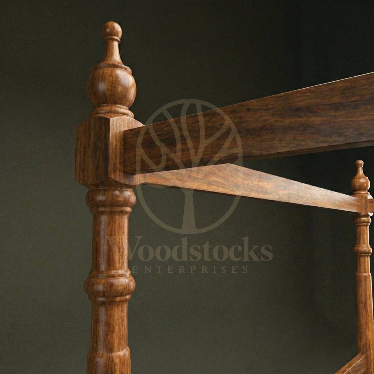 Royal Hand Carved Teak Malabar Residency House Four-Poster Bed, Saharanpur, view 5