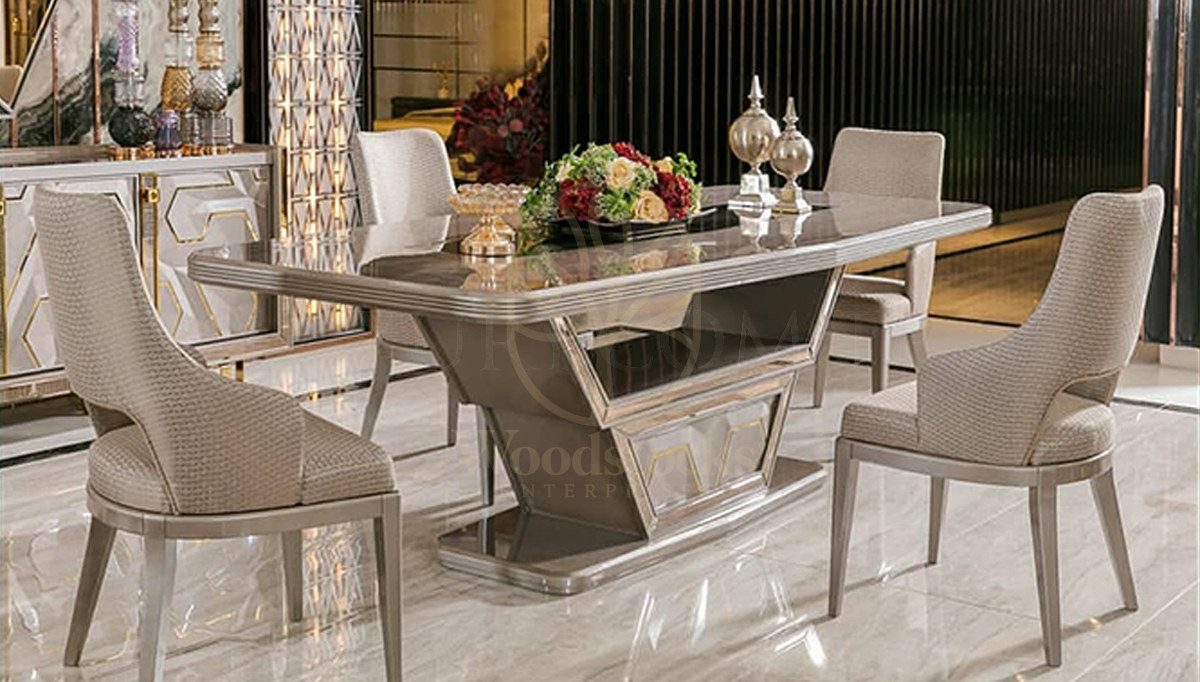 Luxury Gustora Handcrafted Teak Dining Table Set, Saharanpur, view 3