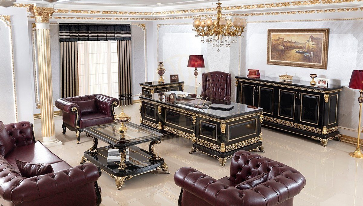 Royal Porenza Hand Carved Teak Office Table, Saharanpur, Office & Study Table
