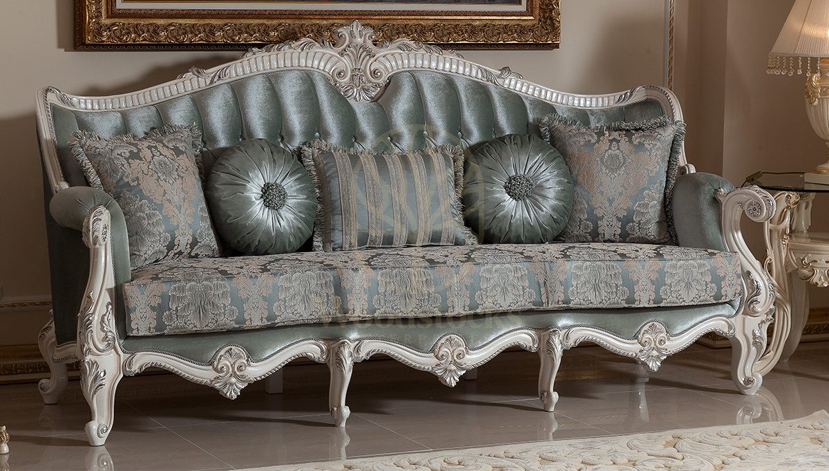 Royal Kayihan Blue Hand Carved Teak Sofa Set, Saharanpur, view 8