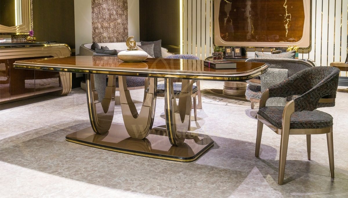 Luxury Luna Handcrafted Teak Dining Table Set, Saharanpur, view 2