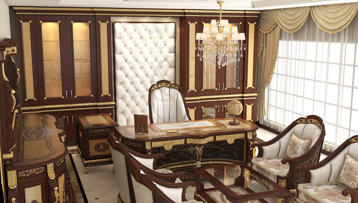 Royal Bartus Bronze Hand Carved Teak Office Table, Saharanpur, view 3
