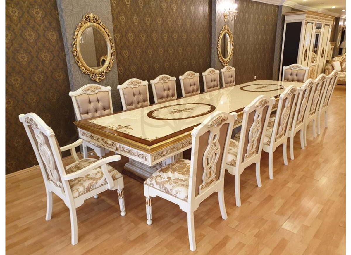Luxury Molena Handcrafted Teak Dining Table Set, Saharanpur, Dining Table