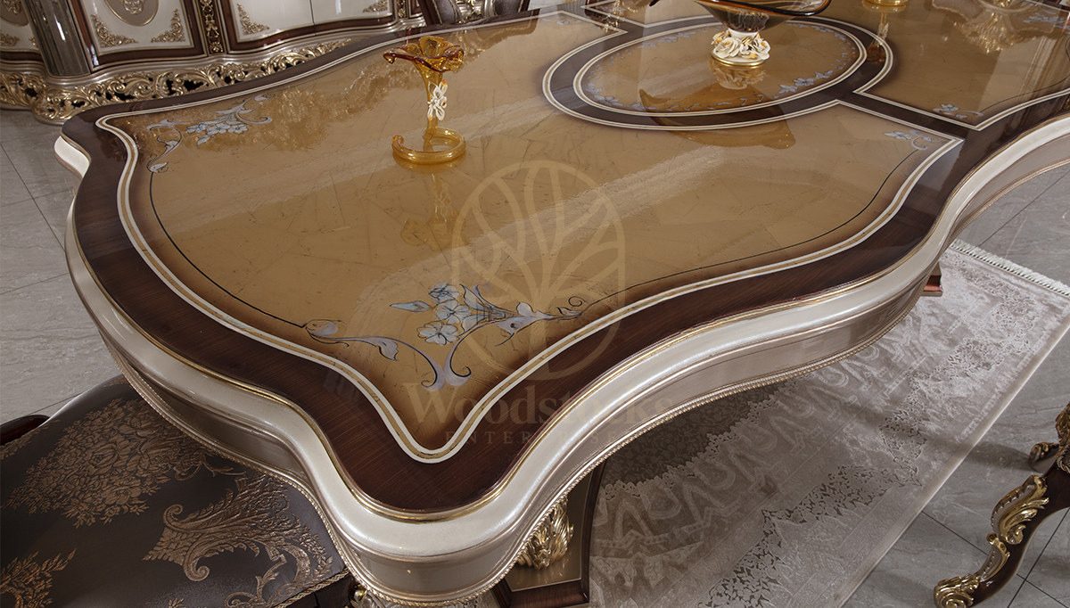 Royal Nepal Hand Carved Teak Dining Table Set II, Saharanpur, view 8