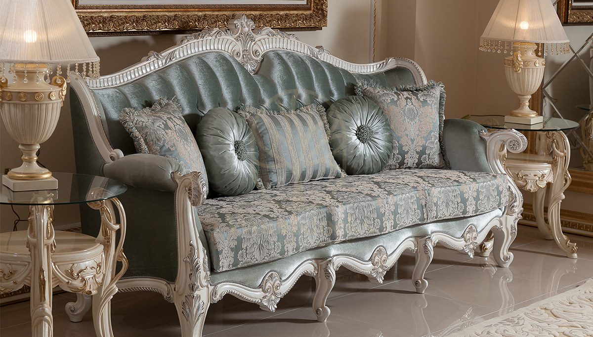 Royal Kayihan Blue Hand Carved Teak Sofa Set, Saharanpur, view 9