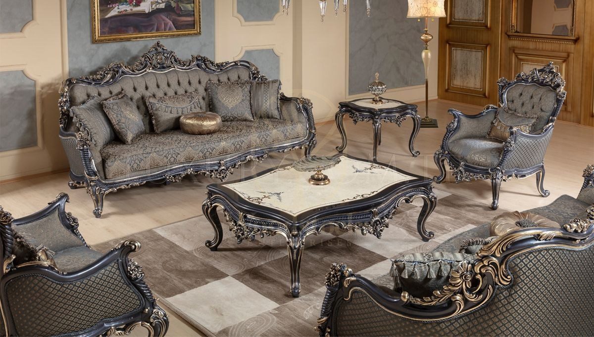 Royal Gazel Hand Carved Teak Sofa Set II, Saharanpur, Sofa Set