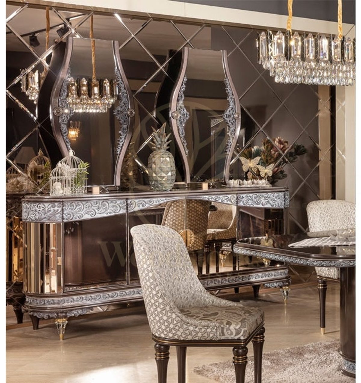 Royal Duman Hand Carved Teak Dining Table Set, Saharanpur, view 5