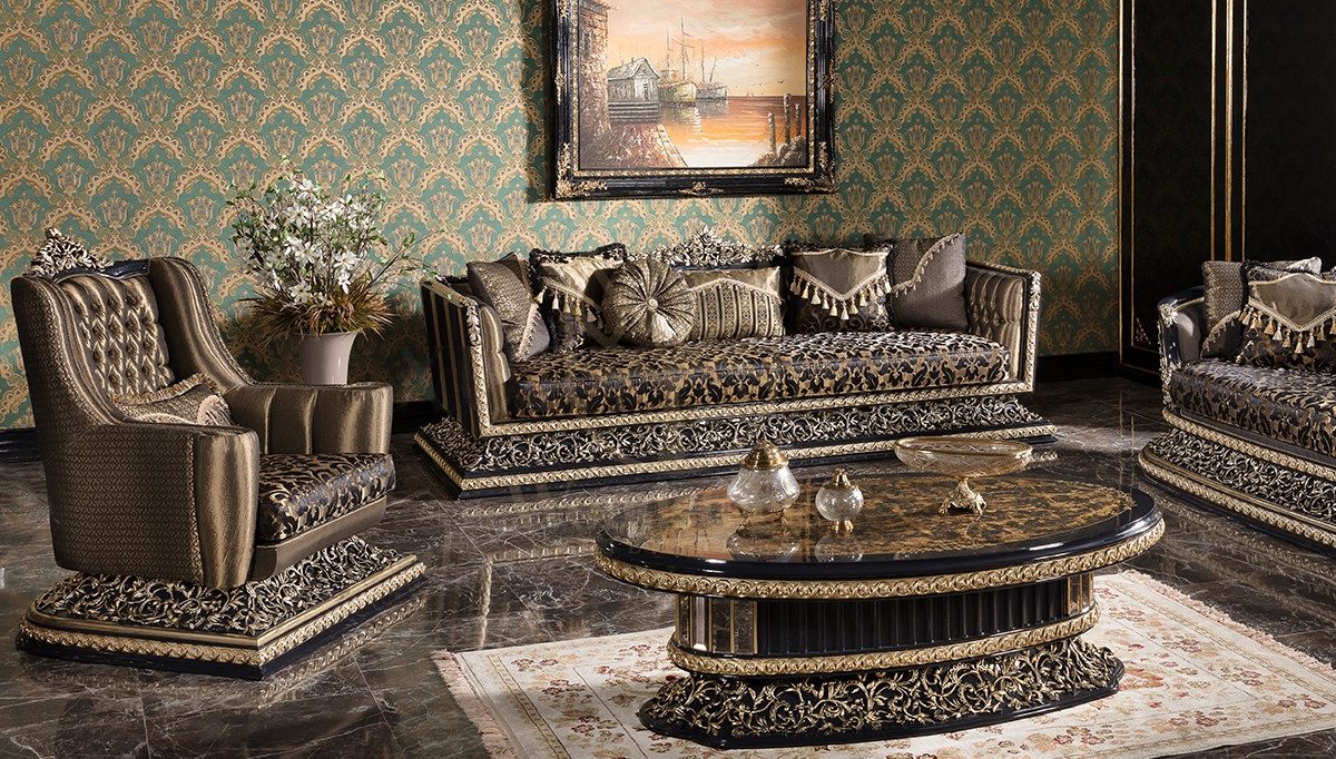 Royal Hercai Hand Carved Teak Sofa Set, Saharanpur, Sofa Set