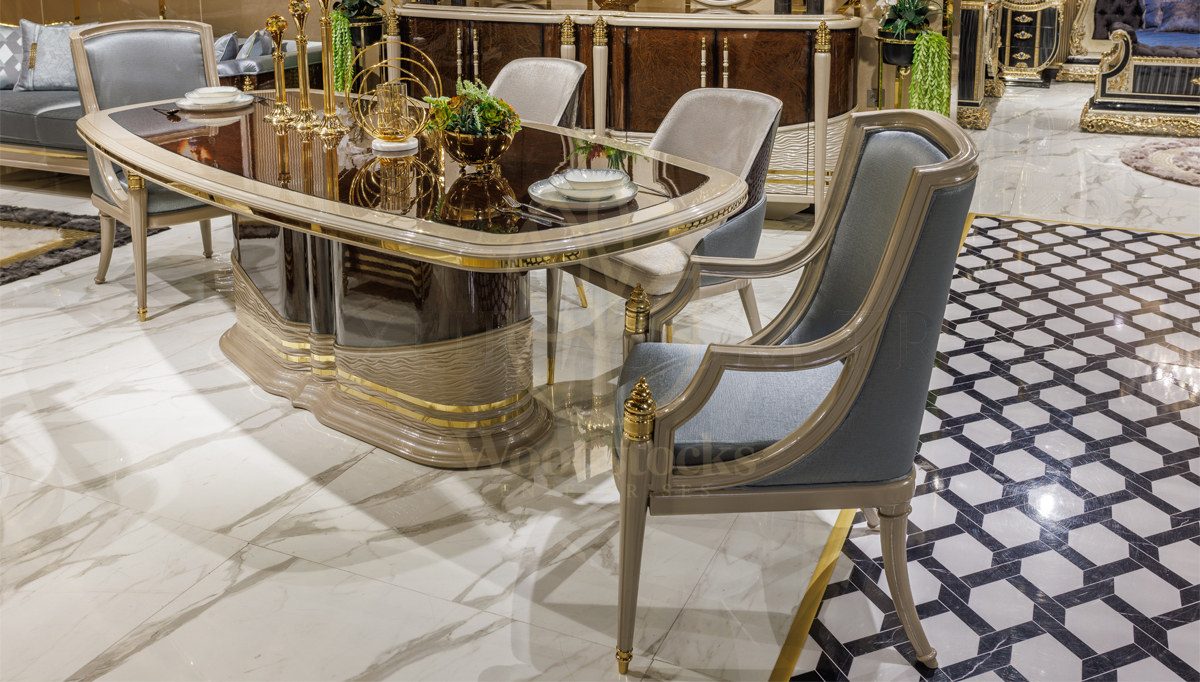 Luxury Morada Handcrafted Teak Dining Table Set, Saharanpur, view 3