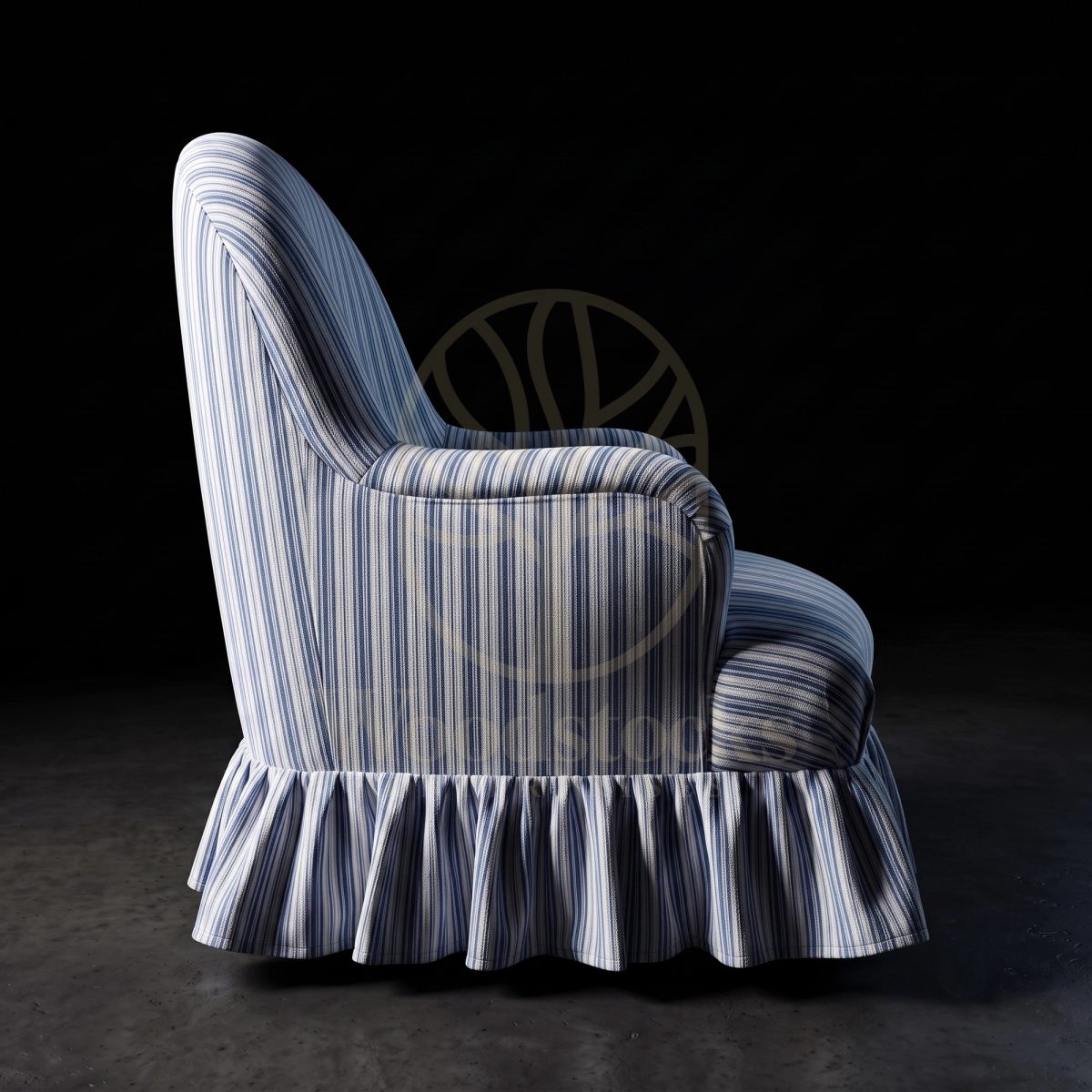 Luxury Teak Compiègne Boudoir Crapaud Chair, Saharanpur, view 3