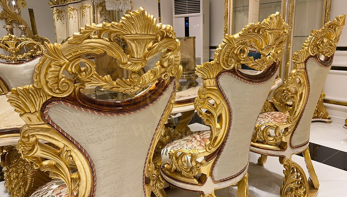 Royal Kral Hand Carved Teak Dining Table Set II, Saharanpur, view 5