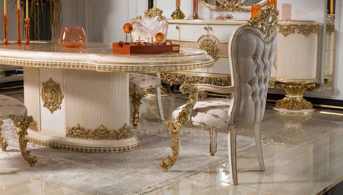 Royal Neova Hand Carved Teak Dining Table Set, Saharanpur, view 2