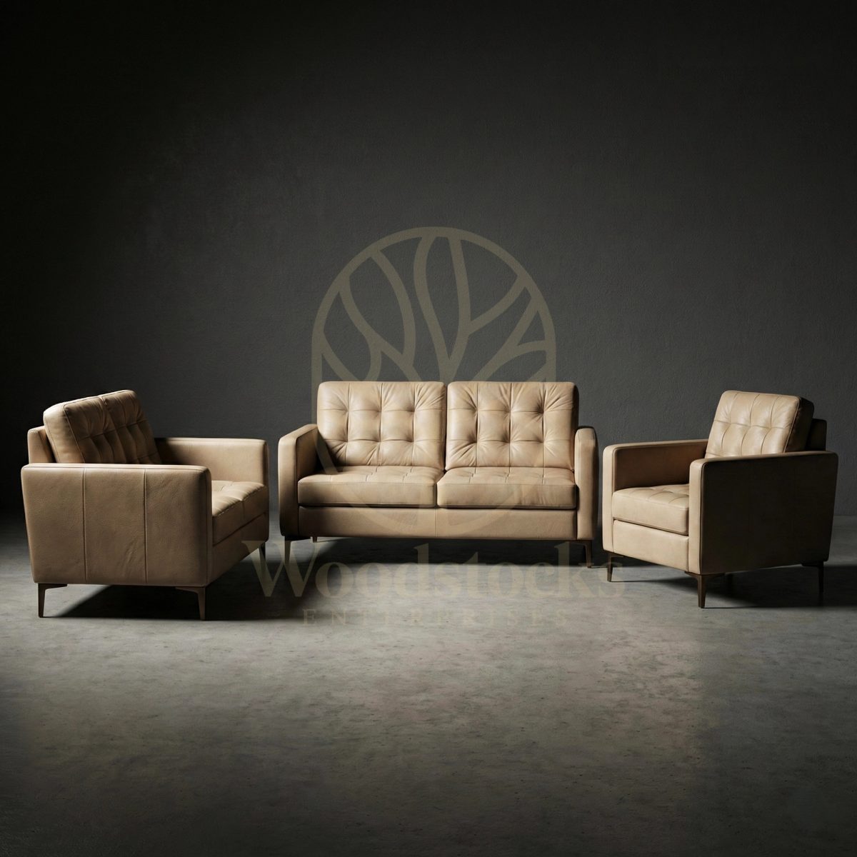 Luxury Teak Copenhagen Modernist Lounge Leather Sofa Suite, Saharanpur, Sofa Set
