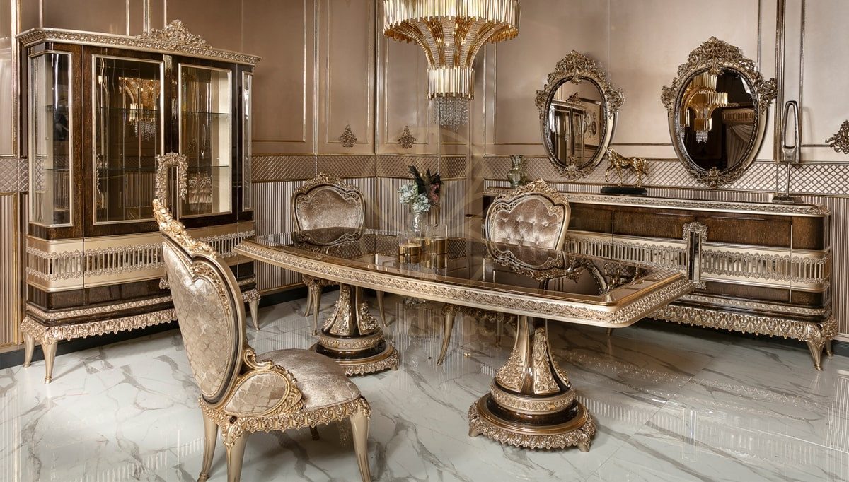 Royal Elviyon Hand Carved Teak Dining Table Set, Saharanpur, Dining Table
