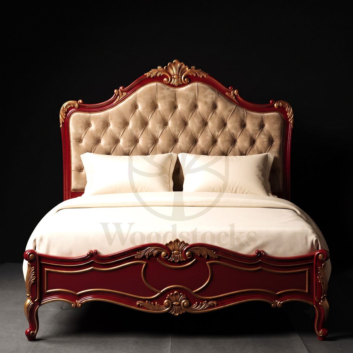 Royal Hand Carved Teak Le Lit Rouge de Choisy, Saharanpur, view 4