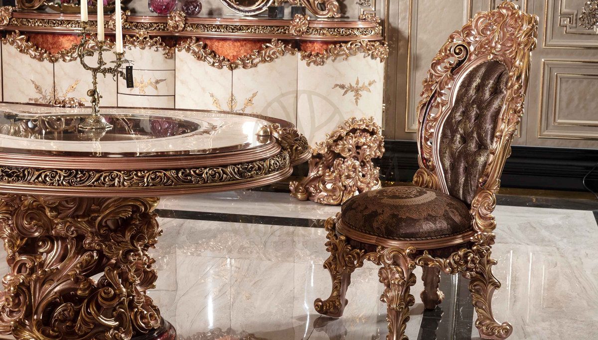 Royal Sumela Hand Carved Teak Dining Table Set, Saharanpur, view 4
