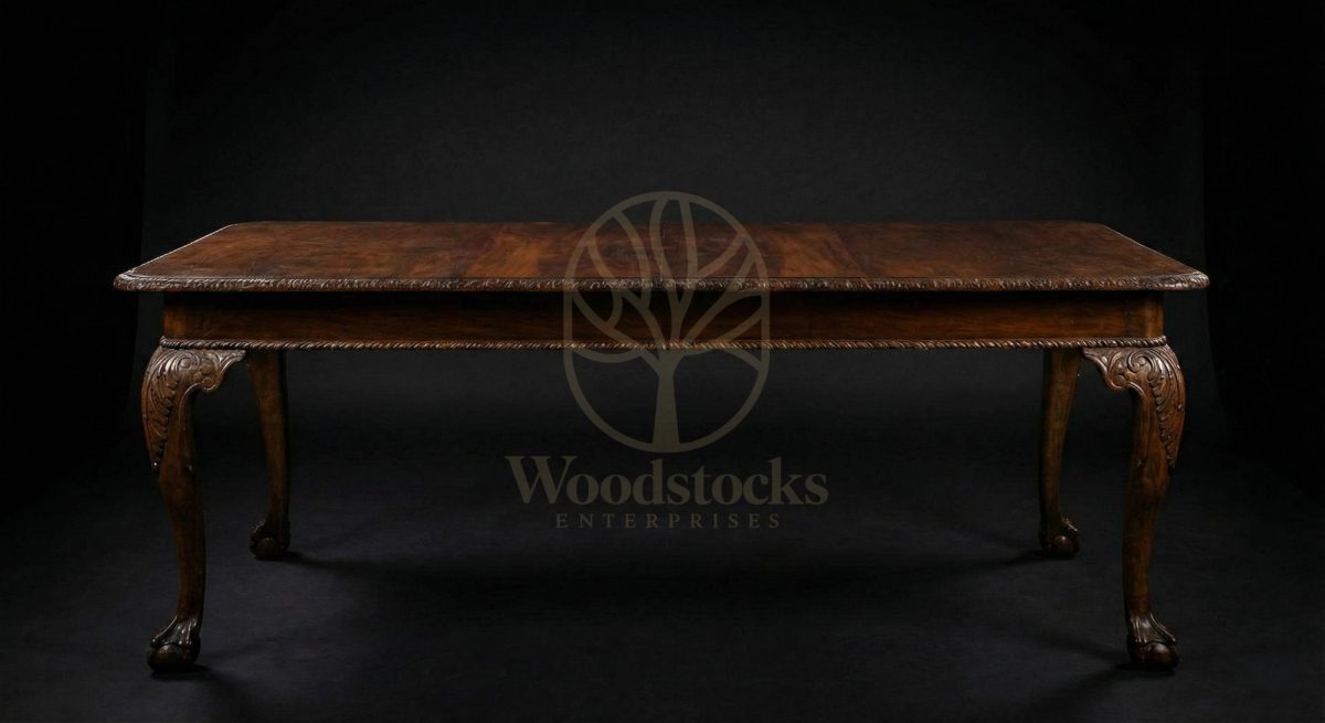 Hand Carved Teak Windsor Chippendale Ball and Claw Dining Suite, Saharanpur, view 4