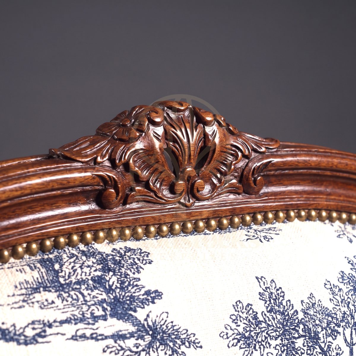 Royal Teak Louis XV Montgolfier Toile Bed, Saharanpur, view 3