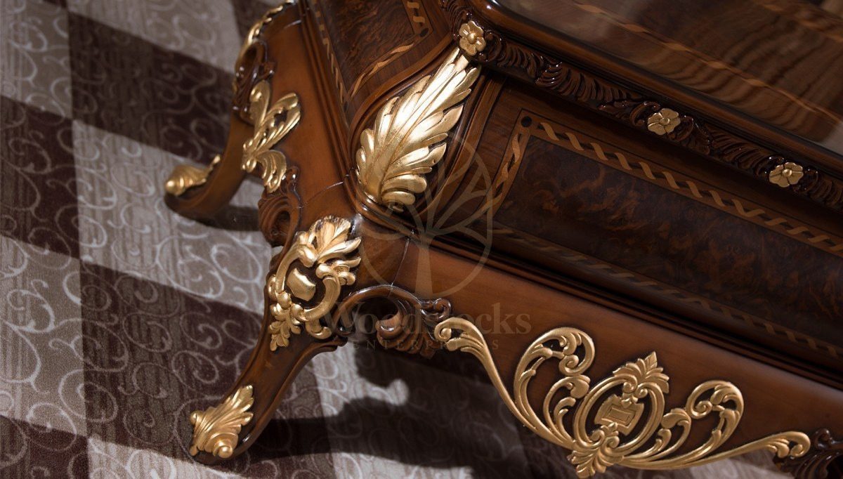 Royal Yali Hand Carved Teak Office Table, Saharanpur, view 5