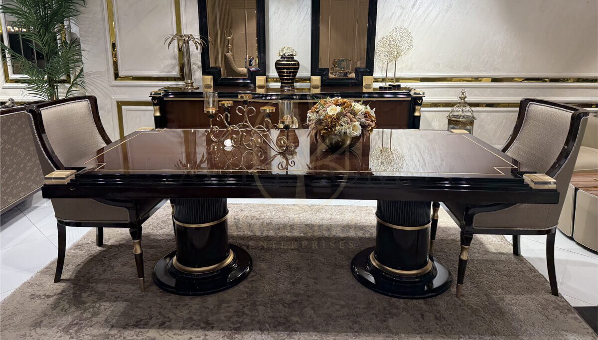 Royal Mansion Hand Carved Teak Dining Table Set, Saharanpur, view 6