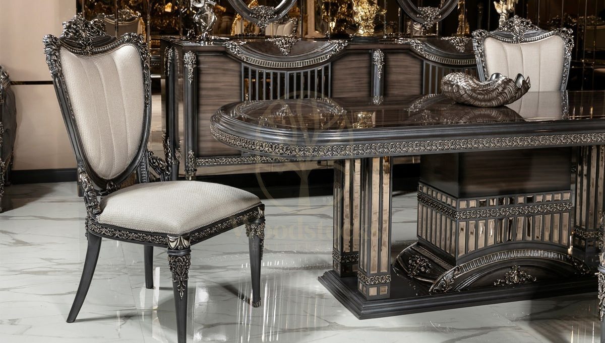 Royal Evander Hand Carved Teak Dining Table Set, Saharanpur, view 4