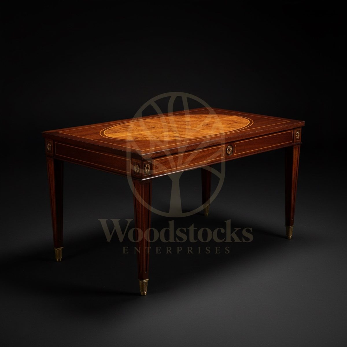 Royal Teak Saint-Hubert Marquetry Table, Saharanpur, view 2