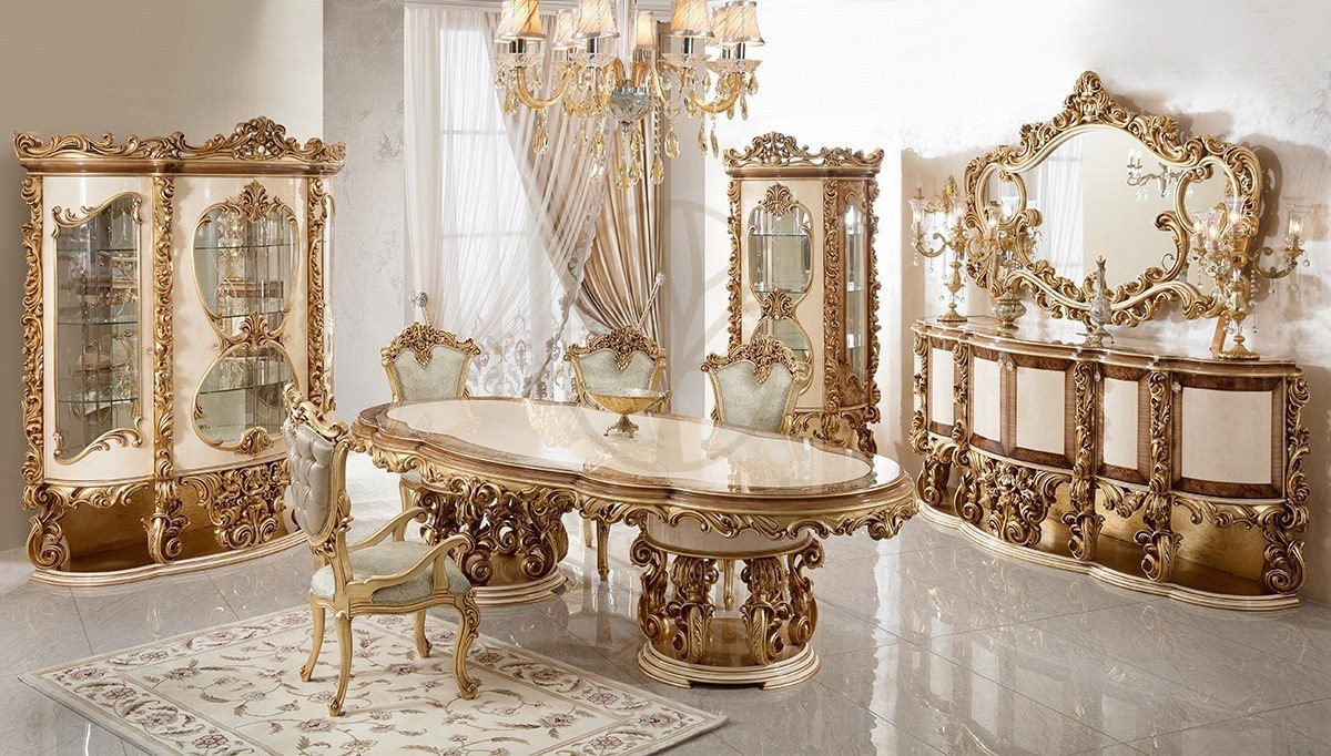 Royal Sultan Hand Carved Teak Dining Table Set, Saharanpur, Dining Table