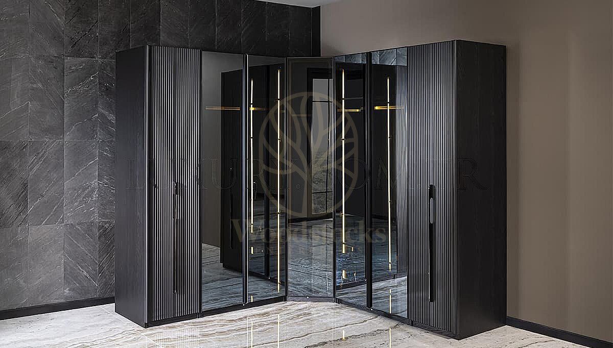 Luxury Savena Handcrafted Teak Walk-in Wardrobe, Saharanpur, alternate view