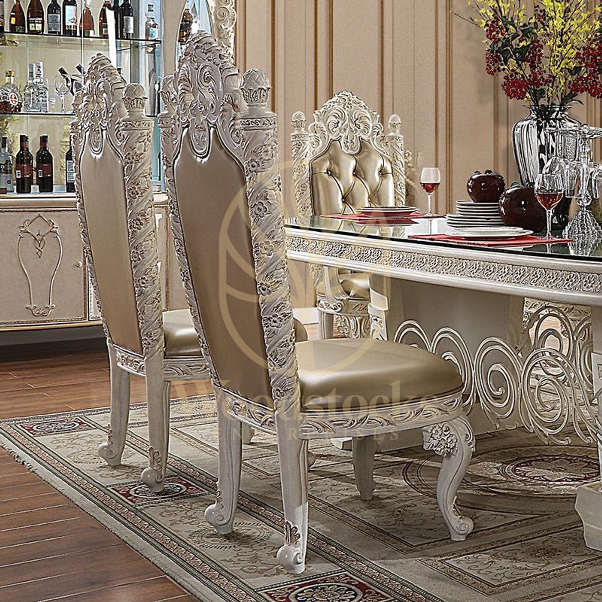 Teak Royal Gold Dining Table, view 4