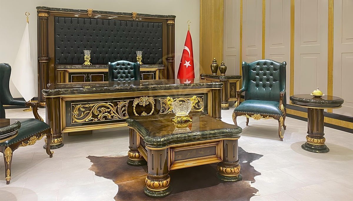 Royal Hakan Hand Carved Teak Office Table, Saharanpur, Office & Study Table