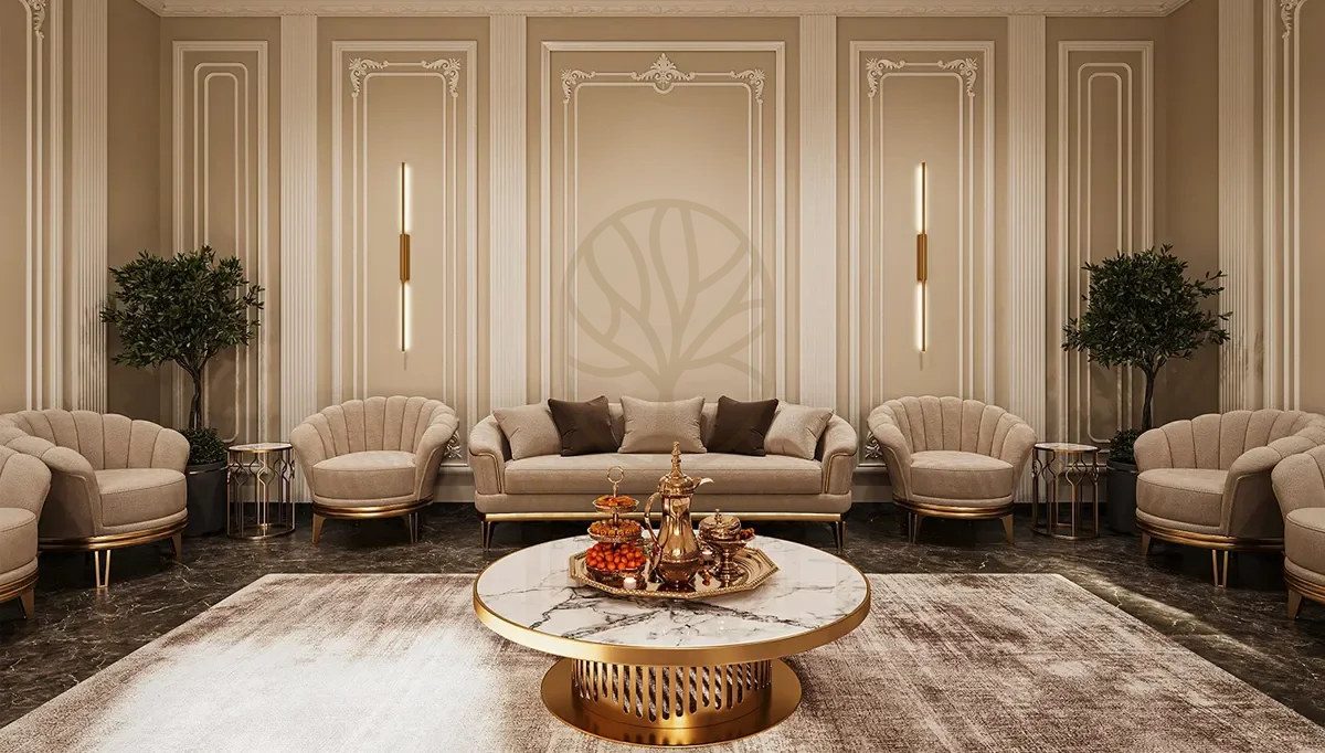 Royal Furniture Majlis Hand Carved Teak Sofa Set, Saharanpur, Sofa Set