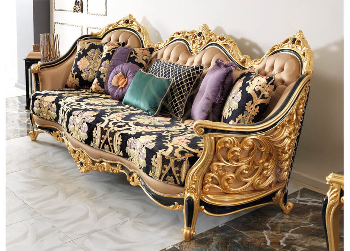 Royal Harzemsah Black Hand Carved Teak Sofa Set, Saharanpur, view 9