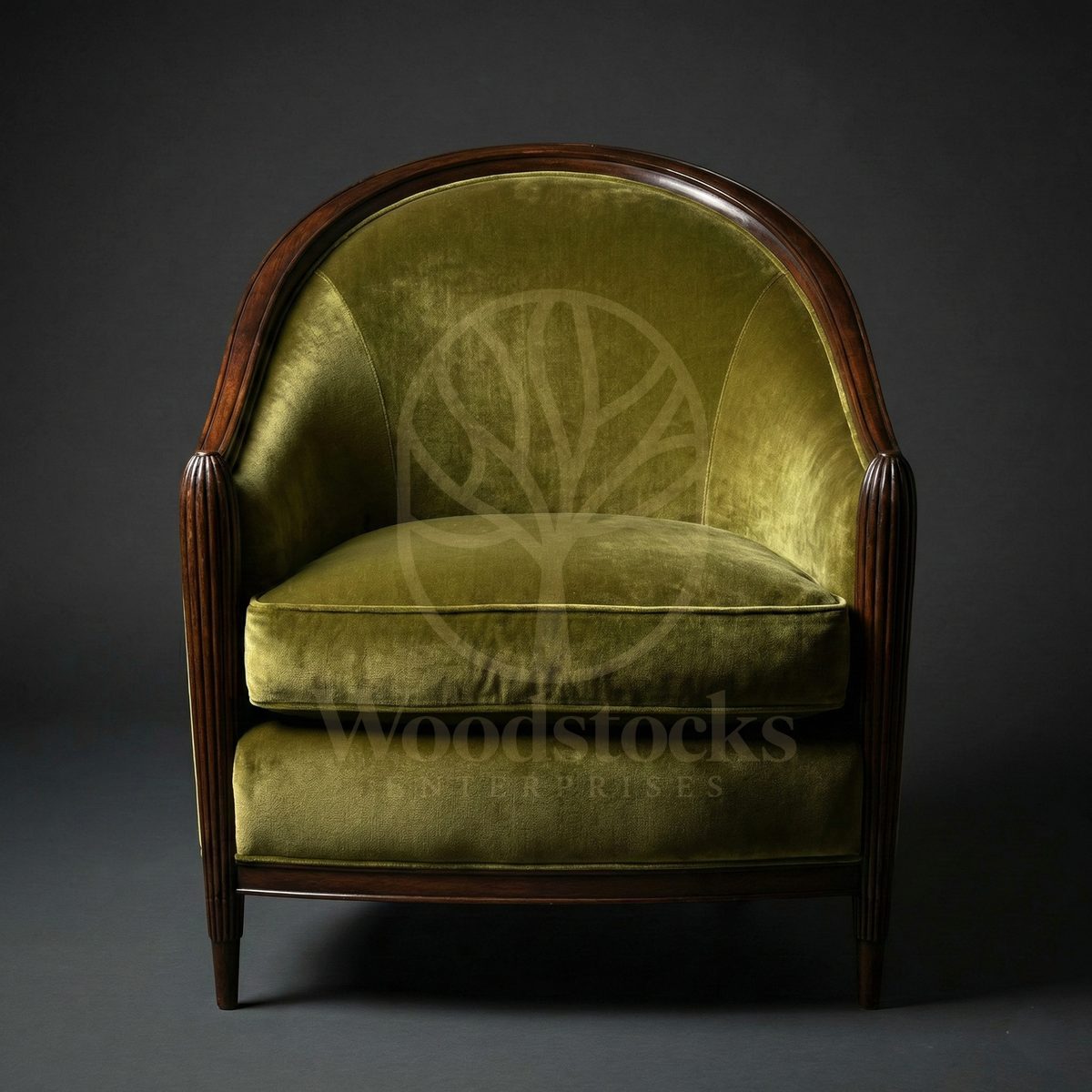 Luxury Teak Montparnasse Art Deco Club Chair, Saharanpur, view 2